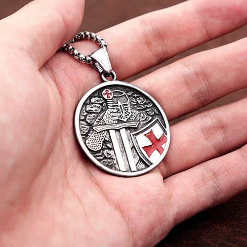 Collar Con Colgante De Cruz De Caballeros Templarios Para Ho