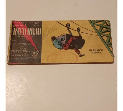 Revista Rayo Rojo N° 25 De 1950. Clodomiro Cortoni. Ciclista