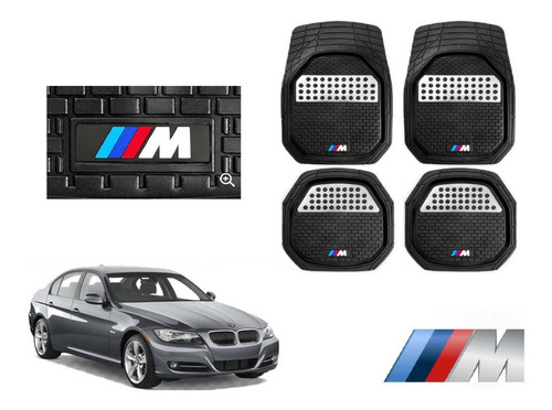 Tapetes 4pz Charola 3d Logo M-series Bmw Serie 3 2006 A 2011