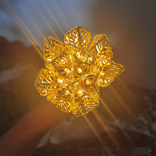 W Lámpara Solar H Con Forma De Flor Para Exteriores,