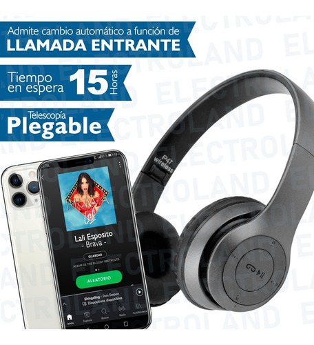Imagen 7 de 10 de Auriculares Inalambrico Plegables Sd Manos Libres Vincha Bt