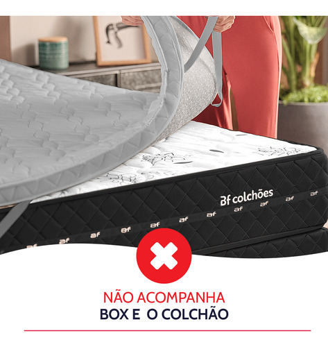 Pillow Top Casal Espuma D45 Firme 138x188x5cm - Bf Colchões Cor Branco Desenho do tecido Liso