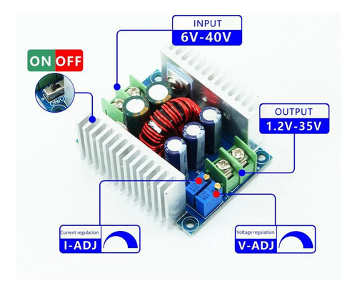 Controlador Led De 300 W Y 20 A, Módulo Reductor Buck Conver