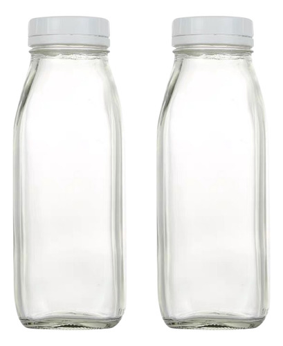 Botellas De Jugo/leche Reutilizables De Vidrio Transparente