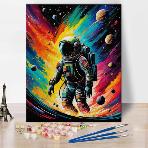 Pintura De Astronauta Por Numeros, Pintura De Nebulosa Por N