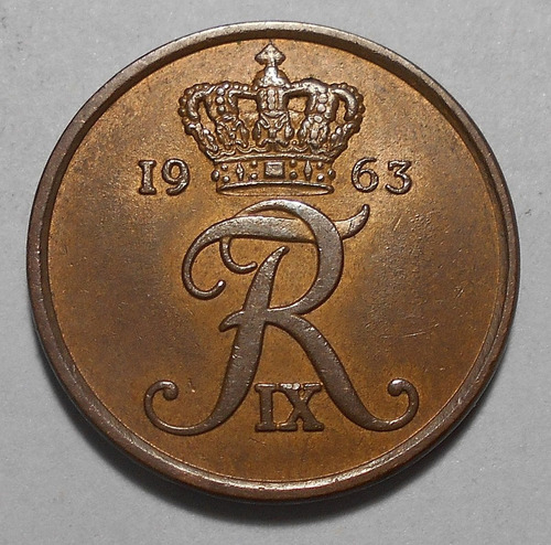 Dinamarca 5 Ore 1963 - Frederik Ix - Km#848 - Excelente