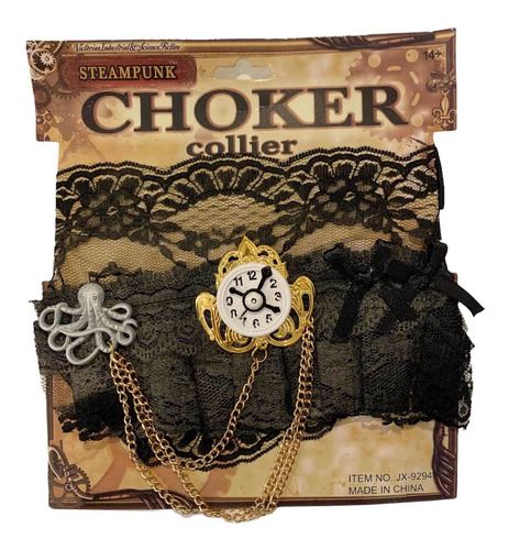 Imagen 1 de 1 de Collar Choker Steampunk Cotillon Halloween