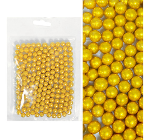 50g Sprinkles Granas Comestibles Perlas Deco Torta Perla Dorada 7mm