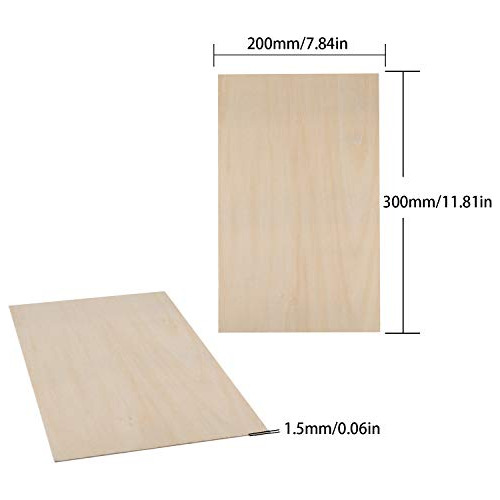 6 Piezas De Láminas De Madera Contrachapada Natural Si...