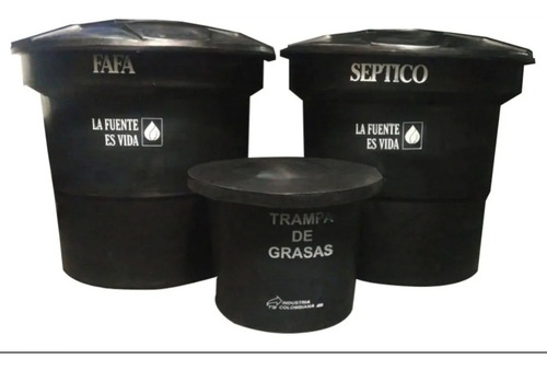 Sistema Séptico 2000 Cónico + Trampa Grasa + Kit Pvc Roseton