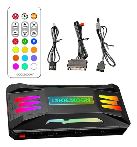 Controlador Rgb Inteligente Pwm Ventilador De Control Negro
