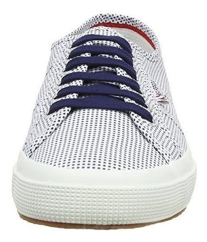 Tênis Superga Branco Com Bolinhas Azuis.