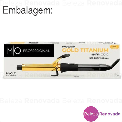 Modelador Cachos Titanium Mq Professional Gold 25mm Bivolt