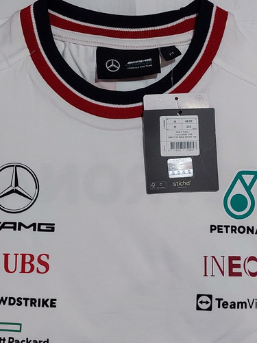 Imagen 6 de 10 de Playera Mercedes F1 Hamilton/ Russell Autentica Linea 2022