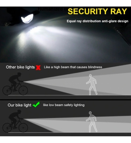 Luz Bicicleta Delantera Recargable Usb Super Luminoso 300 Lm