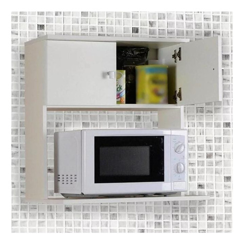 Alacena Para Microondas Mueble De Cocina 2 Puertas Armado Blanco