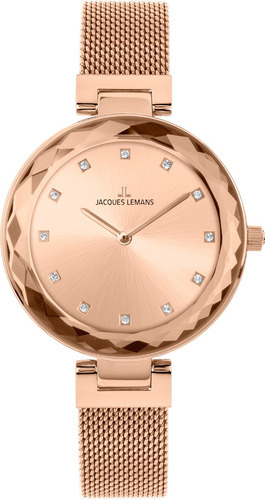 Reloj Jacques Lemans 1-2139d Color De La Correa Rosé Color Del Fondo Rosé