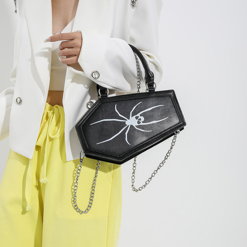 M Bolso Con Forma De Ataúd For Mujer, Bolso De Cuero Pu