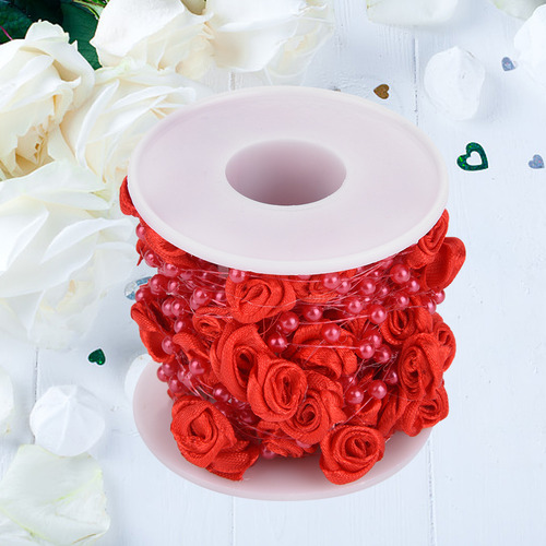 Guirnalda De Perlas Artificiales Rosas De 10 M Por Rollo