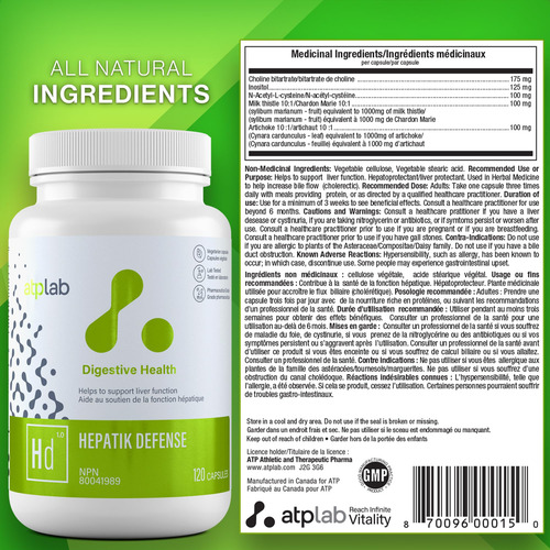 Supplement Atp Lab Hepatik Defense Liver Support 120 Caps