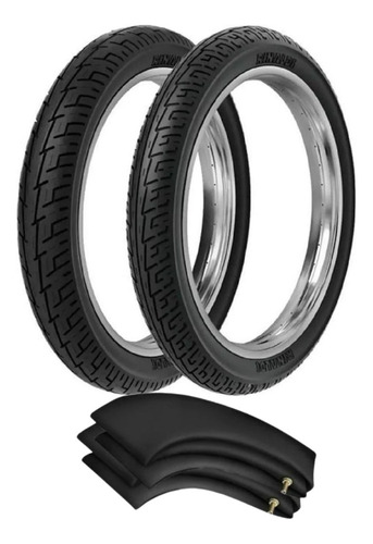 Par Pneu E Câmaras 100/90-18 E 2.75-18 Bs32 Titan Cg Ybr125