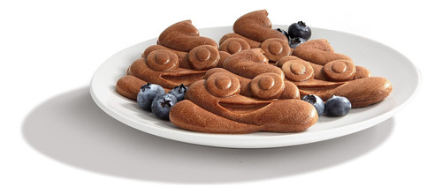 Waffle Wow ® Mini Wafflera Emoji De Popo Desayuno Divertido Color Blanco