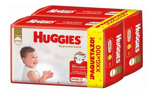 Pañales Huggies Supreme Care Talle-xxg X 100-