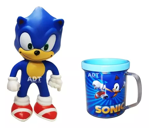 Boneco Do Personagem Sonic O Filme Articulado + Caneca 350ml