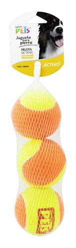 Fl7158 Juguete Pelota De Tennis Bicolor Mediano 3pzs