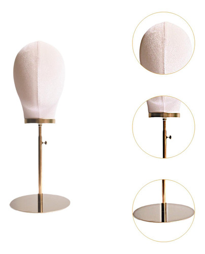 Soporte Para Peluca, Cabeza De Maniquí, Terciopelo Beige