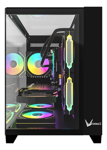Gabinete Mid Tower Formula V Crystal Z9m Floe Negro 5 Fan