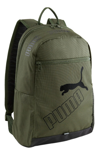 Mochila Puma Phase Backpack Ii Color Verde Diseño de la tela Liso