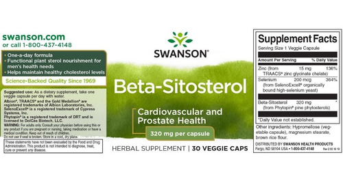 Beta- Sitosterol- 320mg- 30 Caps