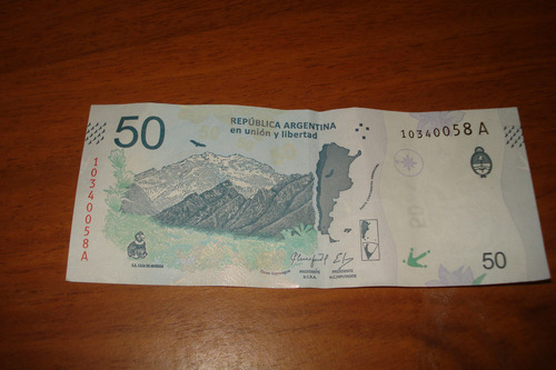 Billete Argentina 50 Pesos L Serie A 2018 (Usado)