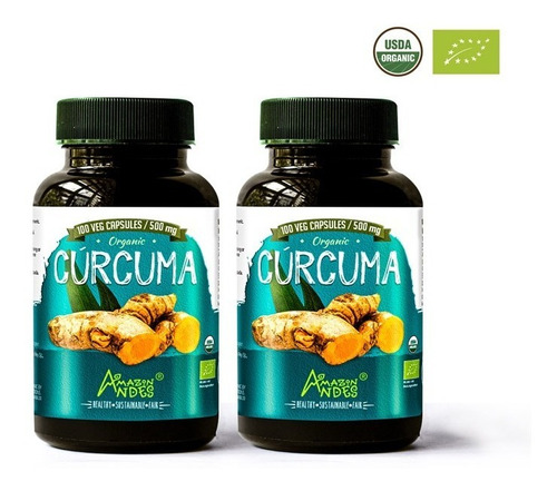 2 X Cúrcuma Capsulas 100x500mg Amazon Andes