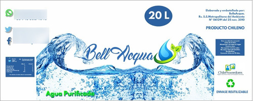 100 Etiquetas Para Bidones De Agua 25x10 Cm Autoadhesivo