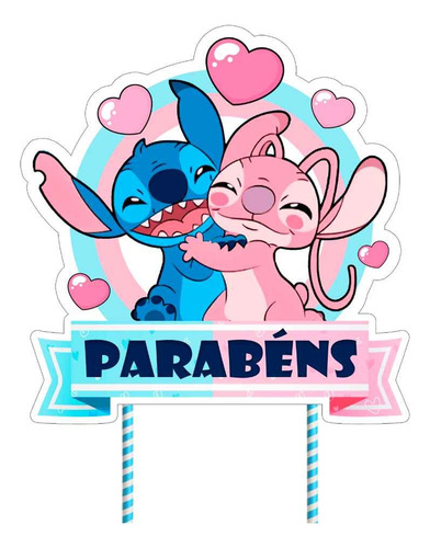 Kit Festa Stich E Angel Só Um Bolinho 35 Pçs