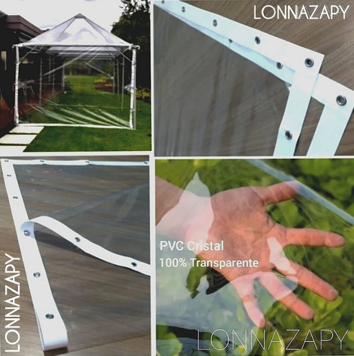 Plástico Lona Pvc Cristal Transparente Com Ilhós - M01 Bainha Branca - Favor Ler A Descrição