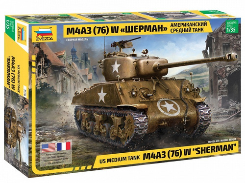 Sherman M4a3 (76) W    Medium Tank By Zvezda #3676 1/35