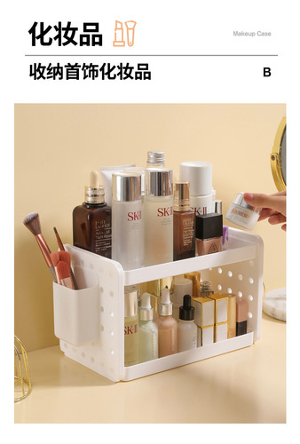 Estante De Plástico Para Maquillaje De Escritorio De Doble C