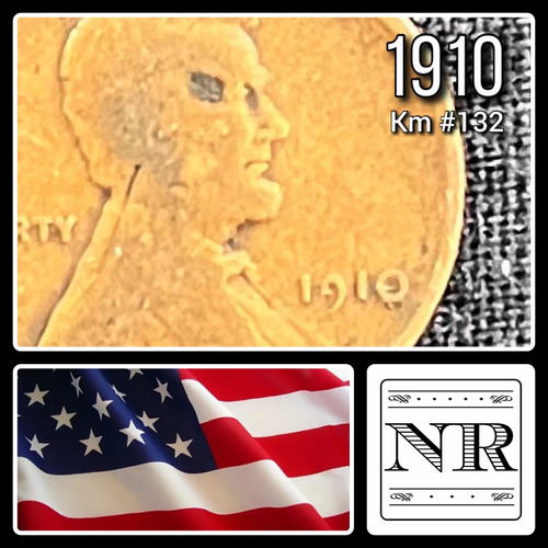Estados Unidos - 1 Cent - Año 1910 - Liso - Lincoln Wheat