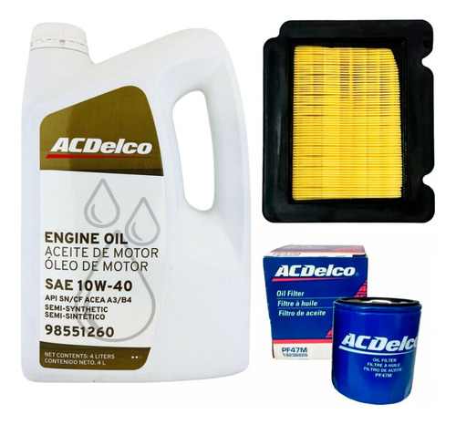 Kit Filtro Aceite + Aire + 10w40 Chevrolet Aveo 1.6 16. 2014