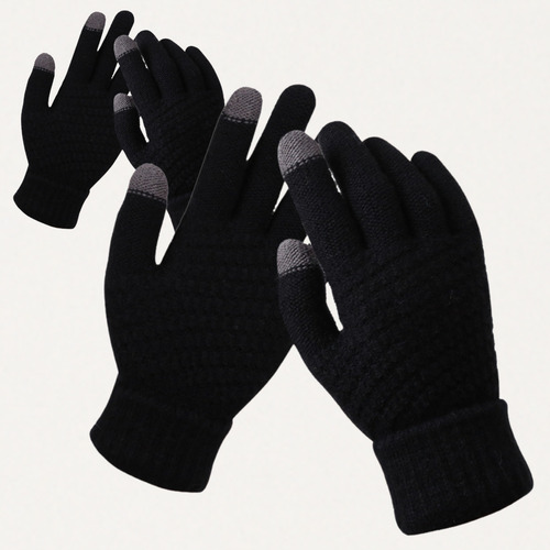 Kit 2 Luvas De Frio Lã Touch Screen Celular Tablet Inverno