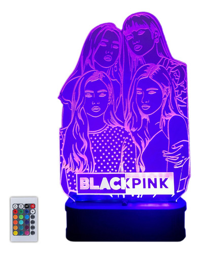 Lámpara Acrilico Led Grupo Black Pink K-pop + Poster 220v