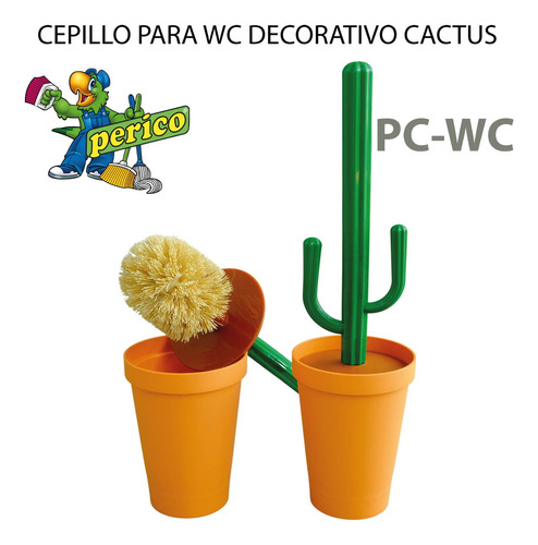 1 Cepillo  Decorativo Cactus Flor  Baño Wc Sanitario Perico