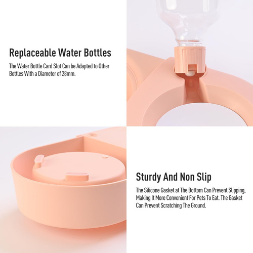 Juego De Cuencos Para Perros Rosados, Cuencos De Agua Y Comi