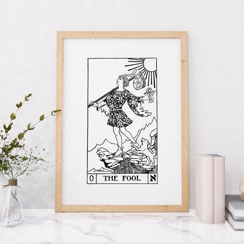 Cuadro Nórdico Carta De Tarot Rider - El Loco - The Fool Bn