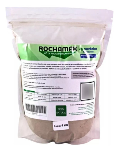 Rochamax Pó De Rocha De Micaxisto 4kg - Adubo Orgânico