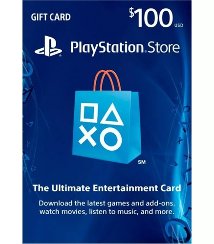 Imagem 1 de 1 de Cartão Psn $100 Dólares Usa Ps3 Ps4 Psn Card 100 Americana