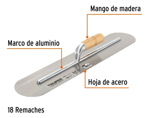 Llana De Base Redonda 61x13cm Mango Madera Truper